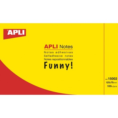 Los Adherentes Notas 125x75mm 100Fls. Amarillo Apli