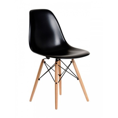 Silla Tower Pp Madera Polipropileno Negro