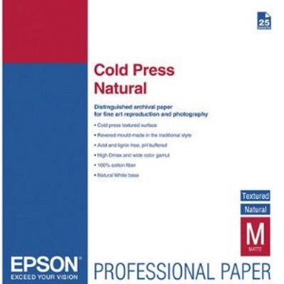 Papel Fine Art Paper Cold Press Natural A3+ 25 Hojas