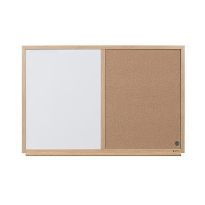 Pizarra Doble Uso Reciclado 90x120cm Corcho / Blanco Marco Madera Executive Earth-it