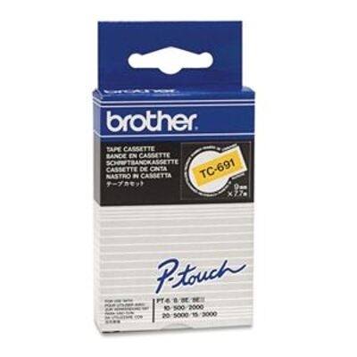 Cintas Brother Laminado Amarillo/negro 9 mm X 7.7 M