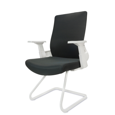 Silla de Oficina Negra Fija de Patin Luanda White Riva