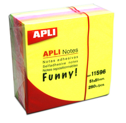 Notas Reposicionables Tons Brillantes 51x51mm Apli