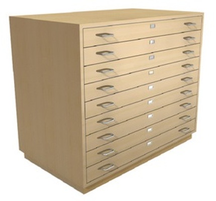 Archivador para Planos Horizontal Medida Hoja 1000x670x850mm Madera