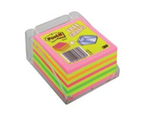 Notas Reposicionables Cubo 450 Hojas Néon 76x76mm C/ Base Post-it