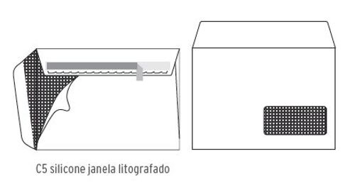 Sobres Oficio C5 162x229mm Blanco Silicona Ventana 90Gr