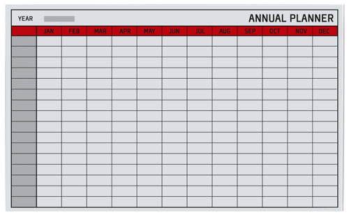 Plannings Magnético Cristal 48x78cm Anual