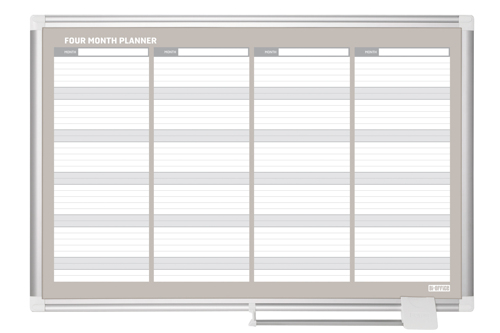 Plannings Magnéticos 60x90cm Cuatro Meses (pizarra Blanca)