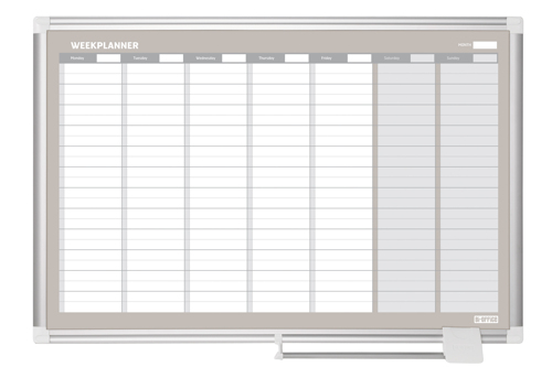 Plannings Magnéticos 60x90cm Semanal (pizarra Blanca)