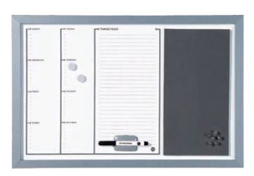  Cuadro de Planificación Semanal Combinado Magnético Y Feltro 600X400mm Gris