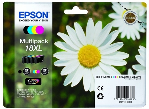 Cartucho de Tinta Epson Pack 4 Colores 18XL