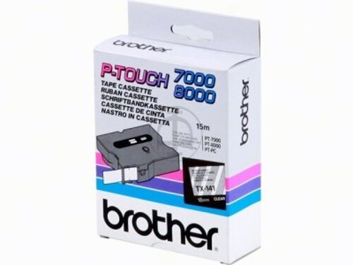 Cintas Brother Laminado Transparente/negro 18 mm X 15 M