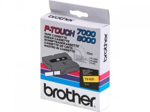 Cintas Brother Laminado Amarillo/negro 9 mm X 15 M