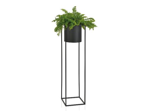 Macetero Metal Negro 25,5X25,5X100CM