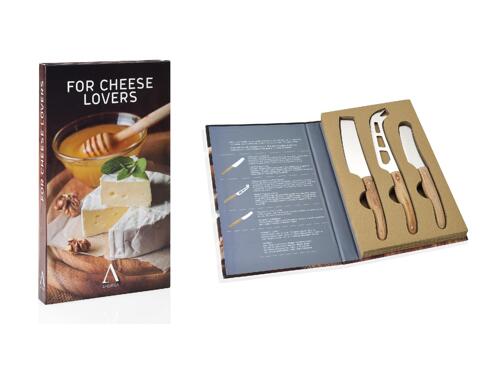  Set 3 Cuchillos Queso Acero Inoxidable/acacia