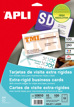 Tarjetas de Visita de Visita Apli Extra Rígida 200g 89x51 mm