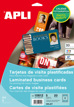 Tarjetas de Visita Apli Calidad Fotográfica Plastificada de 120 gr 86x54 mm