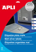 Etiquetas Autoadhesivas A4 210x297mm Metalizadas Mate Apli Plata 20 Hojas