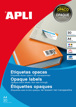 Etiquetas Opaco Apli 70x37 mm 20 Hojas