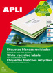 Etiquetas Autoadhesivas70x25.4mm Recicladas 100 Hojas